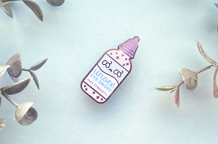 Unsee Eye Drops Enamel Pin