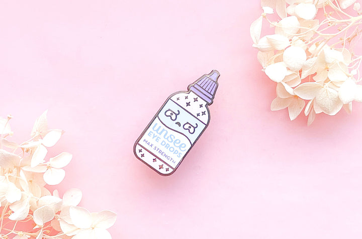 Unsee Eye Drops Enamel Pin