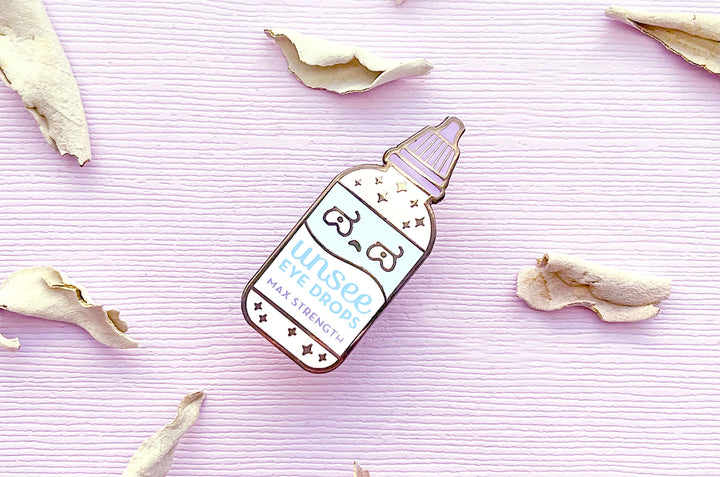 Unsee Eye Drops Enamel Pin