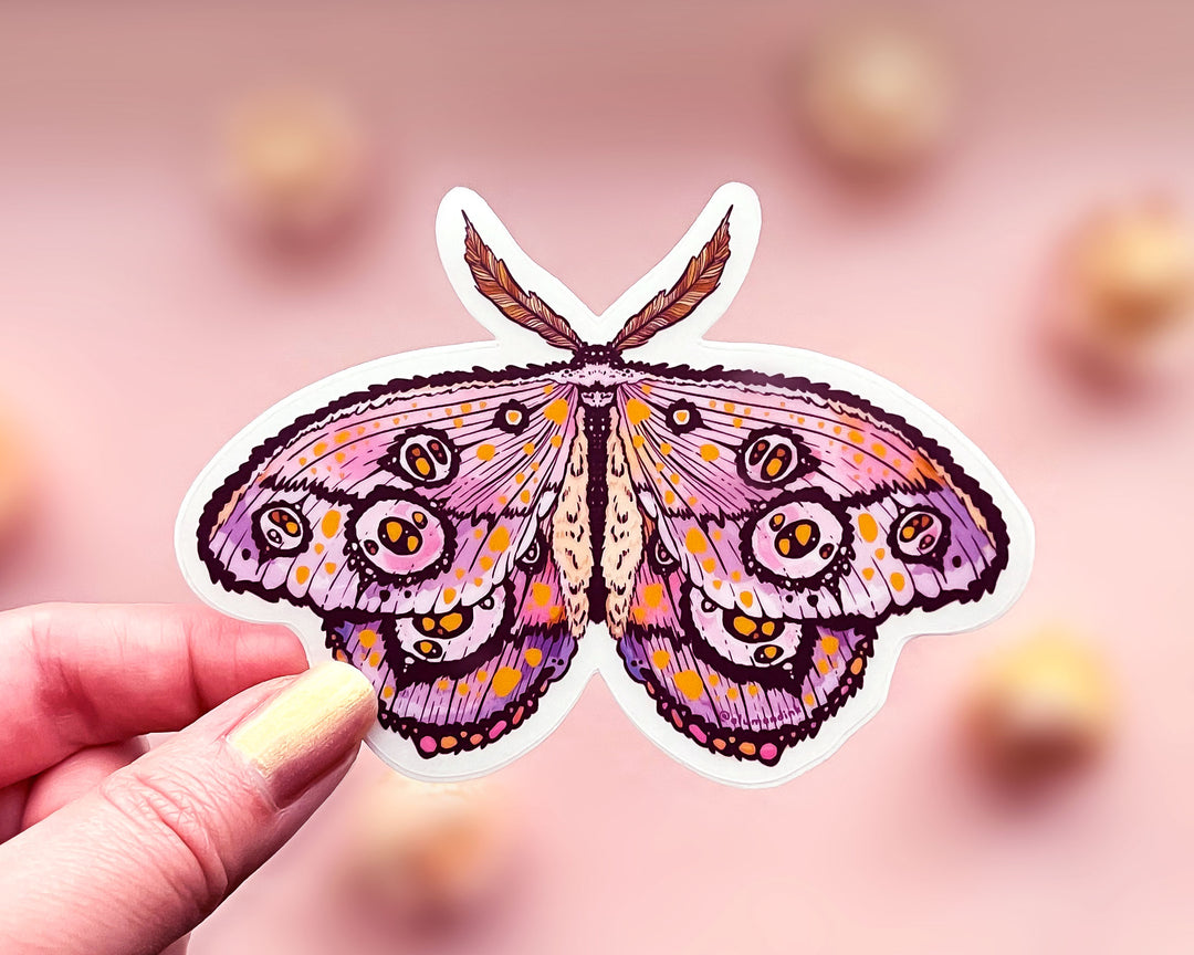 Fantasy Moth Clear Vinyl Sticker