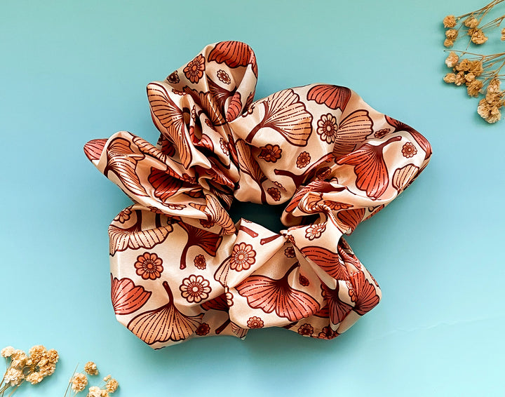 Imogen (Ginkgo Leaves and Flowers) Patterned Hair Tie