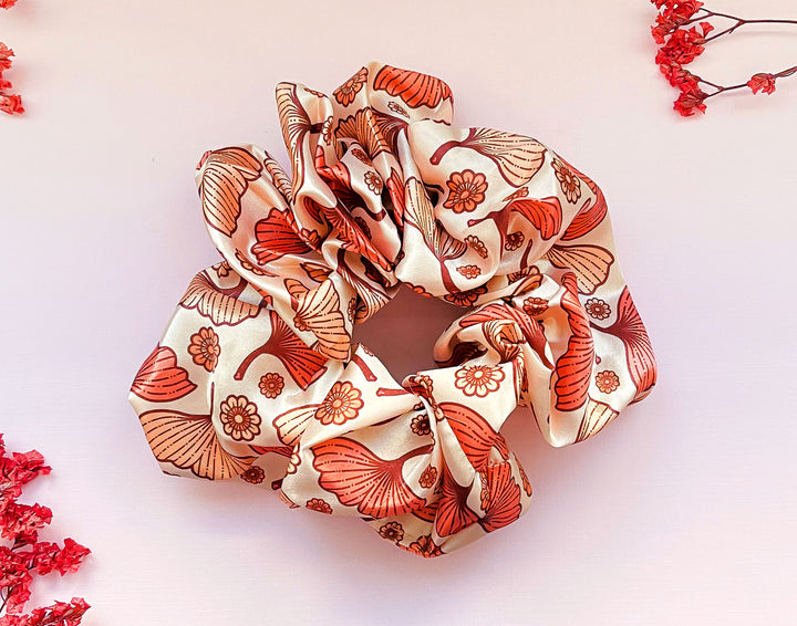 Imogen (Ginkgo Leaves and Flowers) Patterned Hair Tie