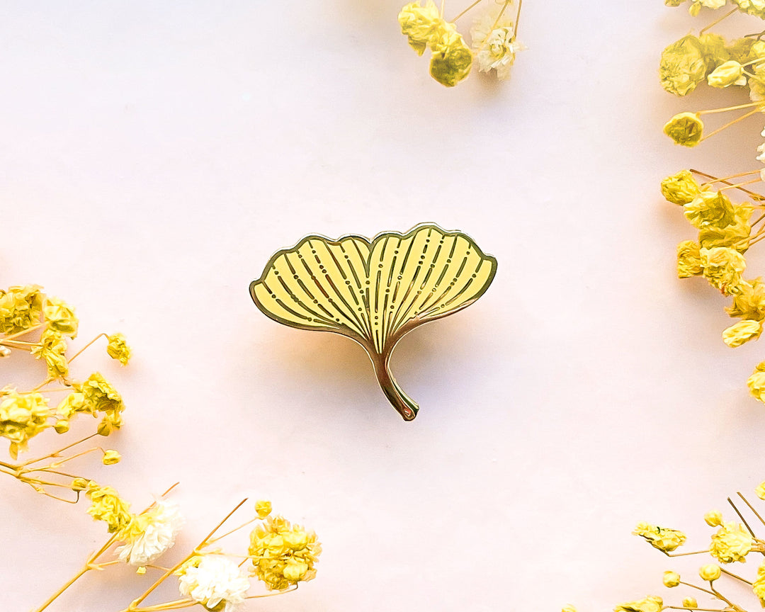 Ginkgo Biloba Leaf Enamel Pin