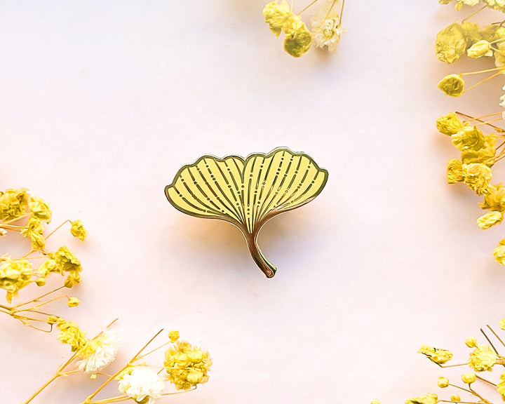 Ginkgo Biloba Leaf Enamel Pin