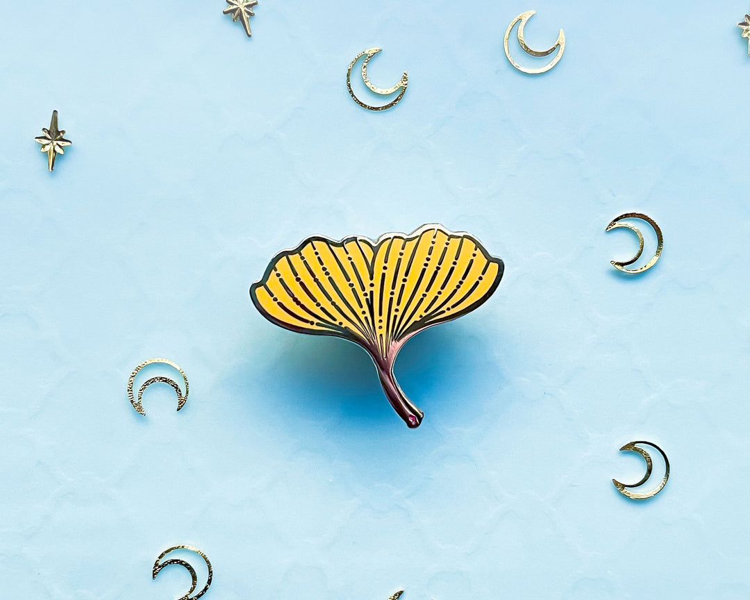 Ginkgo Biloba Leaf Enamel Pin