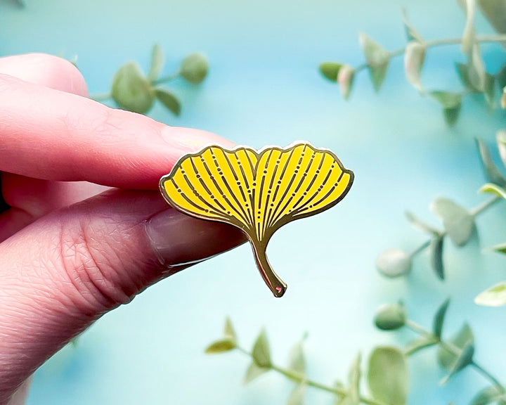Ginkgo Biloba Leaf Enamel Pin
