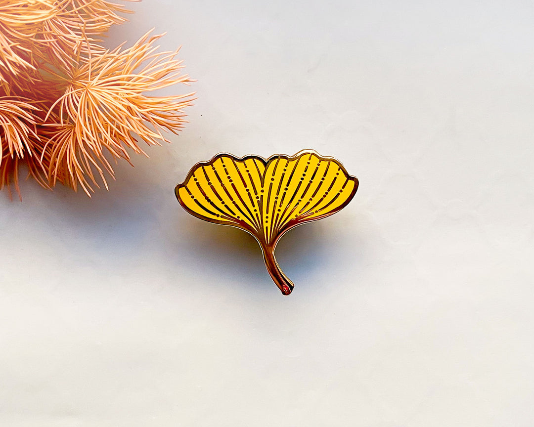 Ginkgo Biloba Leaf Enamel Pin