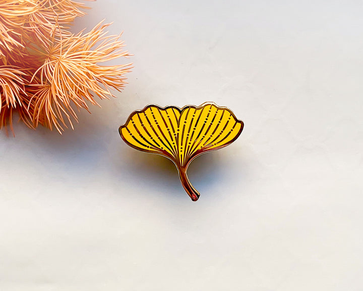 Ginkgo Biloba Leaf Enamel Pin