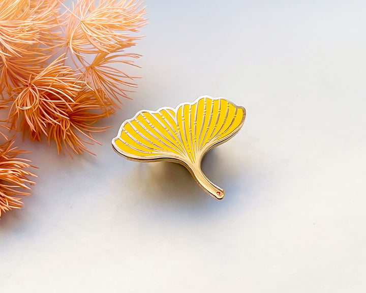 Ginkgo Biloba Leaf Enamel Pin
