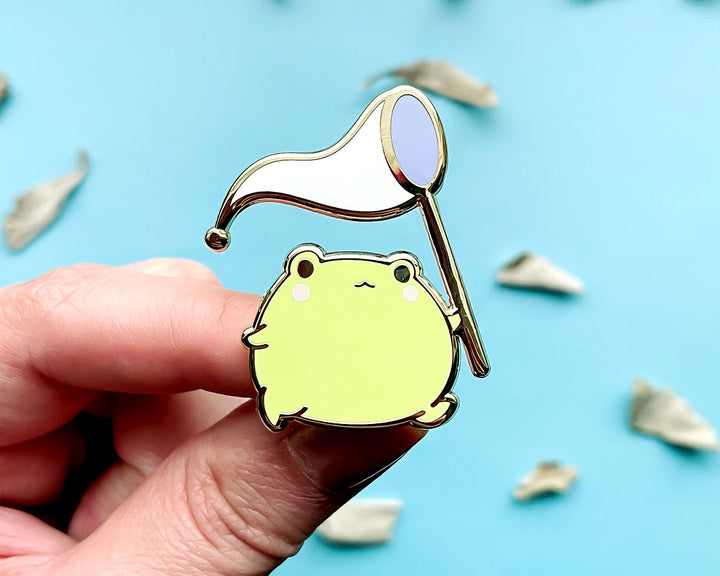Gogo and Butterfly Net Enamel Pin