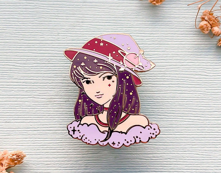 January Witch Garnet Enamel Pin