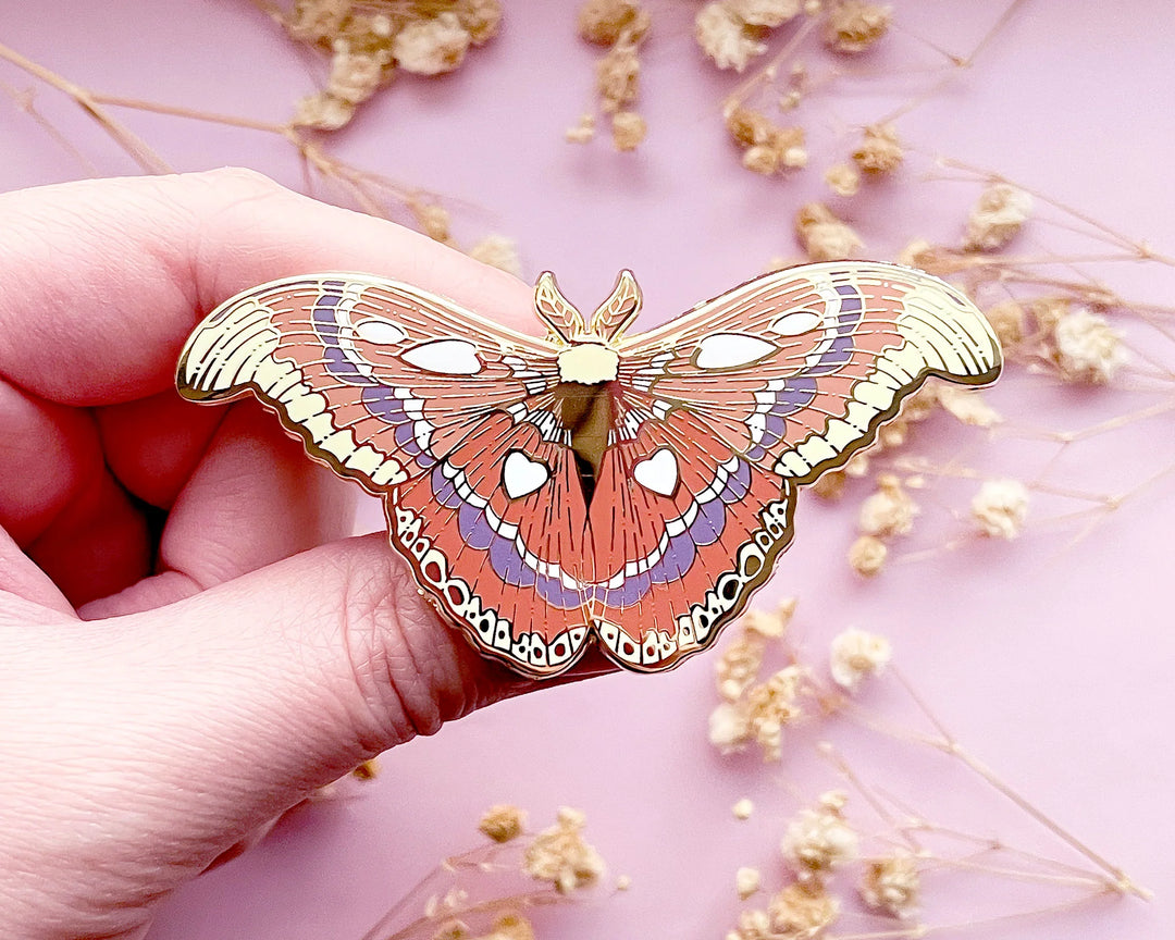 Atlas Moth Enamel Pin (Seconds)