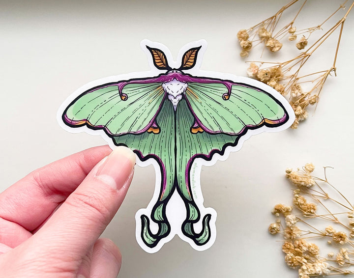 Luna Moth Clear Vinyl Sticker