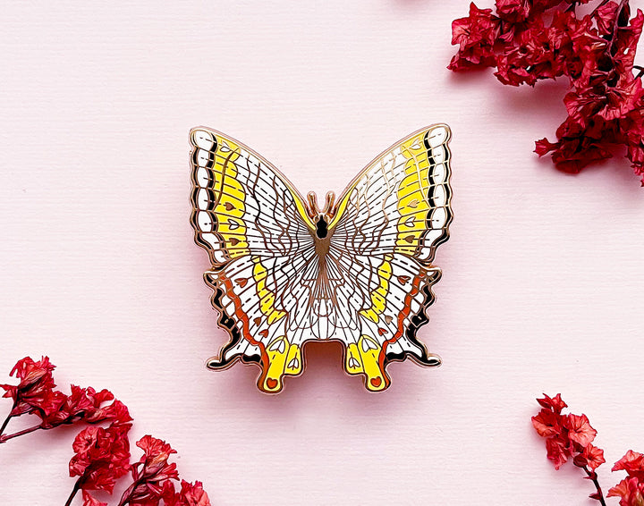 Common Mapwing Butterfly (Cyrestis thyodamas) Enamel Pin