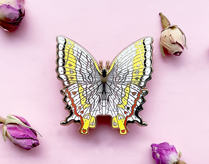 Common Mapwing Butterfly (Cyrestis thyodamas) Enamel Pin