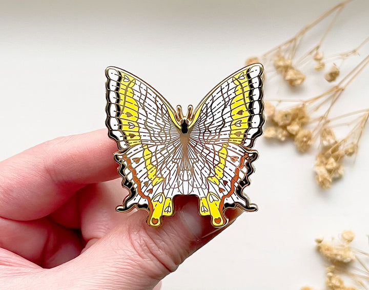 Common Mapwing Butterfly (Cyrestis thyodamas) Enamel Pin