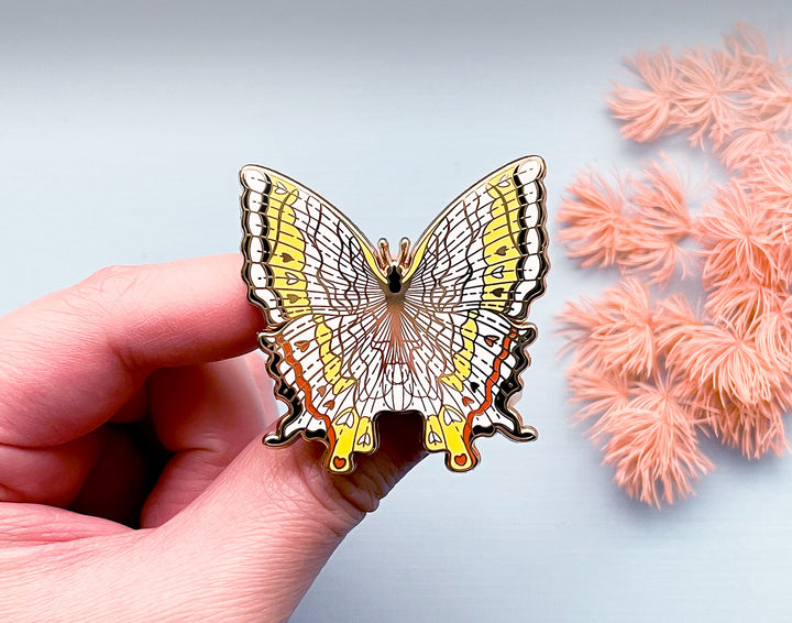 Common Mapwing Butterfly (Cyrestis thyodamas) Enamel Pin