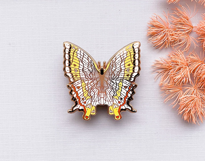 Common Mapwing Butterfly (Cyrestis thyodamas) Enamel Pin