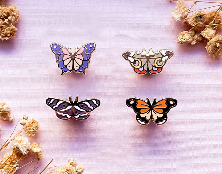 Mini Butterflies Board Filler Enamel Pin Set