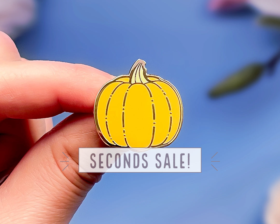 Mini Golden Pumpkin Enamel Pin (Seconds)