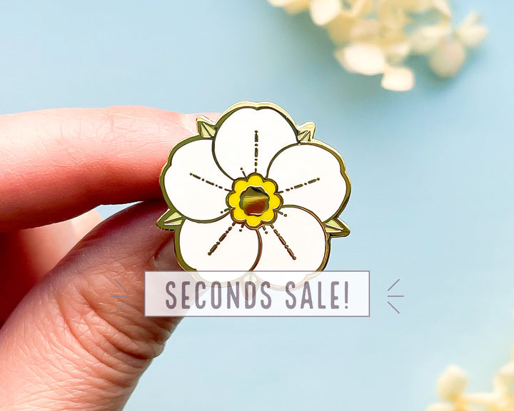 Mini Strawberry Blossom Enamel Pin (Seconds)