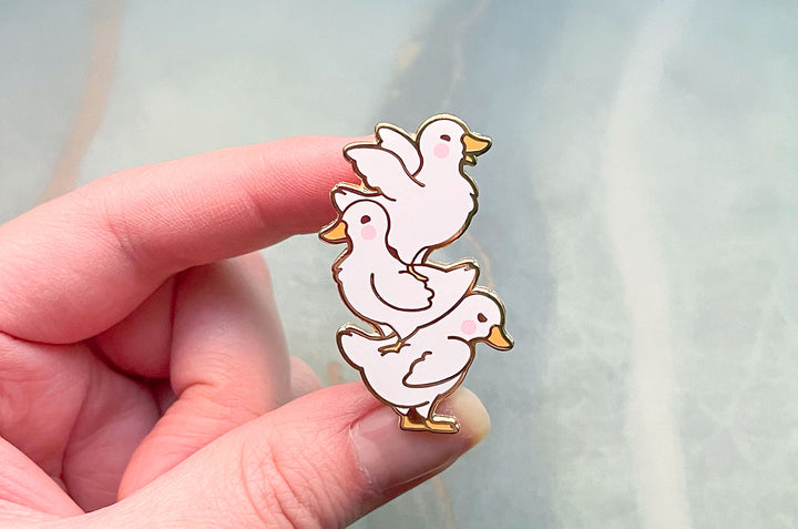 Mini Ducks Quack Stack Enamel Pin