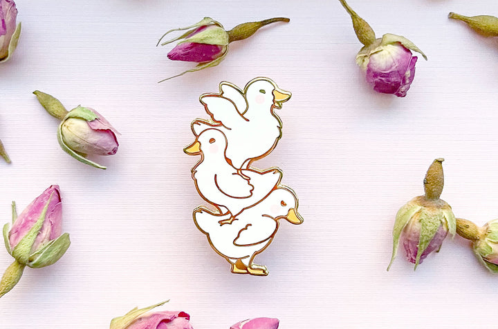 Mini Ducks Quack Stack Enamel Pin