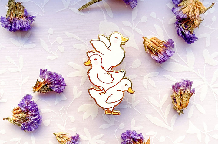 Mini Ducks Quack Stack Enamel Pin