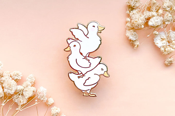Mini Ducks Quack Stack Enamel Pin