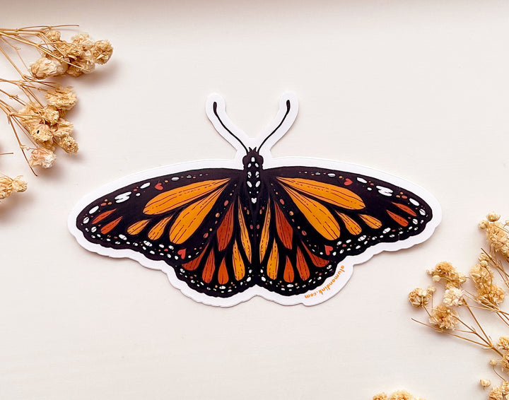 Monarch Butterfly Clear Vinyl Sticker
