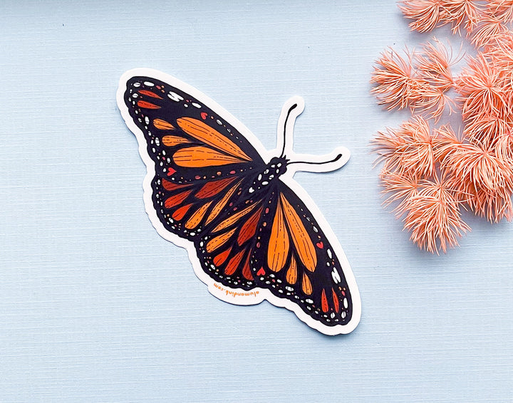 Monarch Butterfly Clear Vinyl Sticker