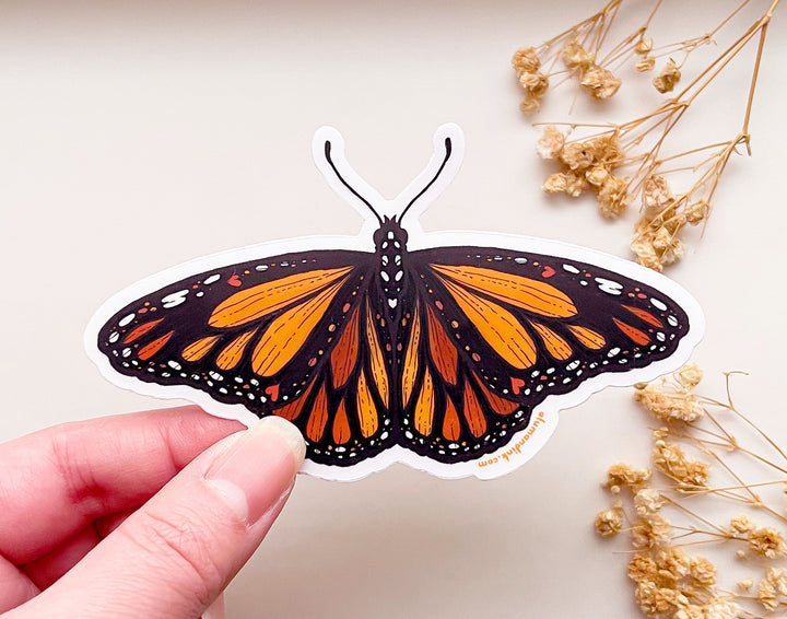 Monarch Butterfly Clear Vinyl Sticker
