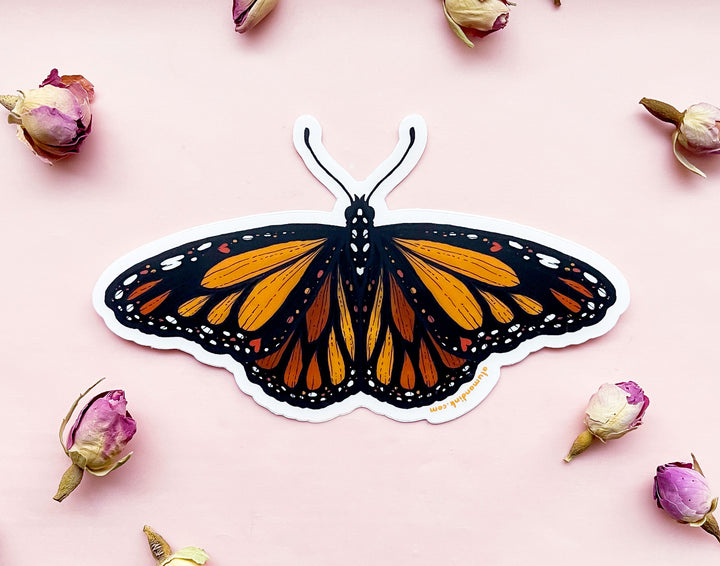 Monarch Butterfly Clear Vinyl Sticker