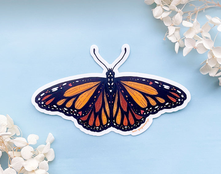 Monarch Butterfly Clear Vinyl Sticker
