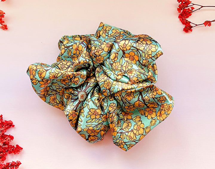 Hoa (Yellow Mai Flowers) Patterned Hair Tie