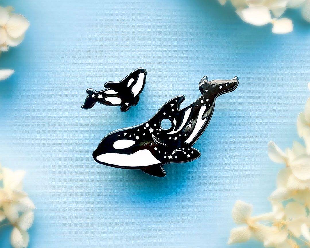 Singularity Orca Mother & Calf (Wolf Mother) Pin Set