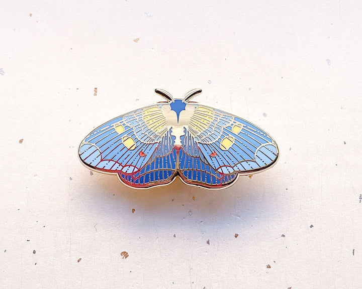 African Peach Moth (Egybolis vaillantina) Enamel Pin