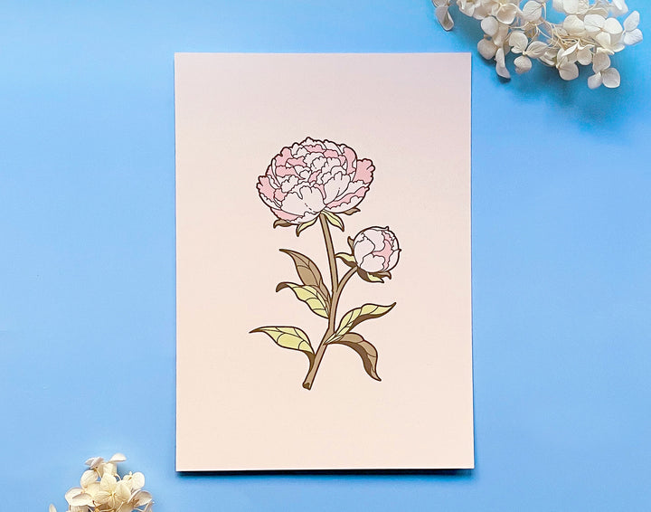 Pink Peony Floral Art Print