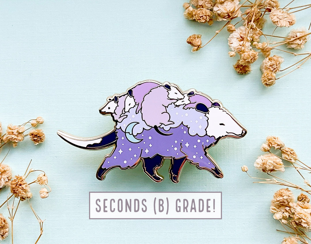 Possum Mom Bus and Babies Enamel Pin (Seconds)