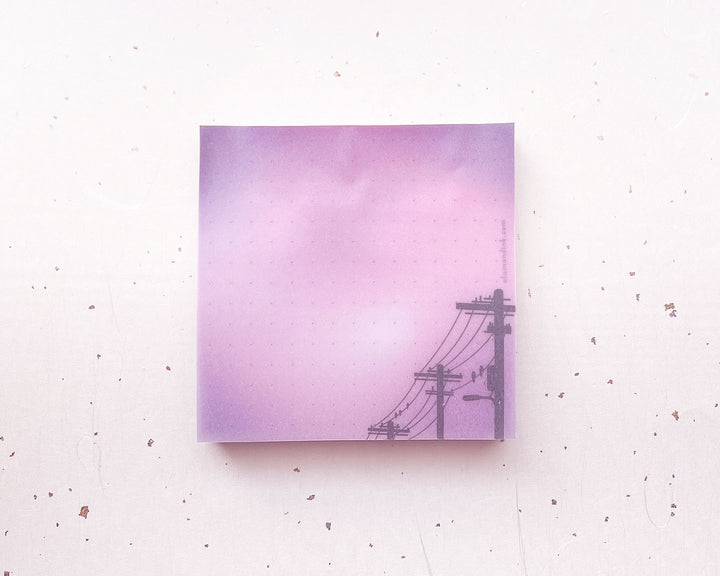 Vaporwave Power Lines Vellum Sticky Notepad