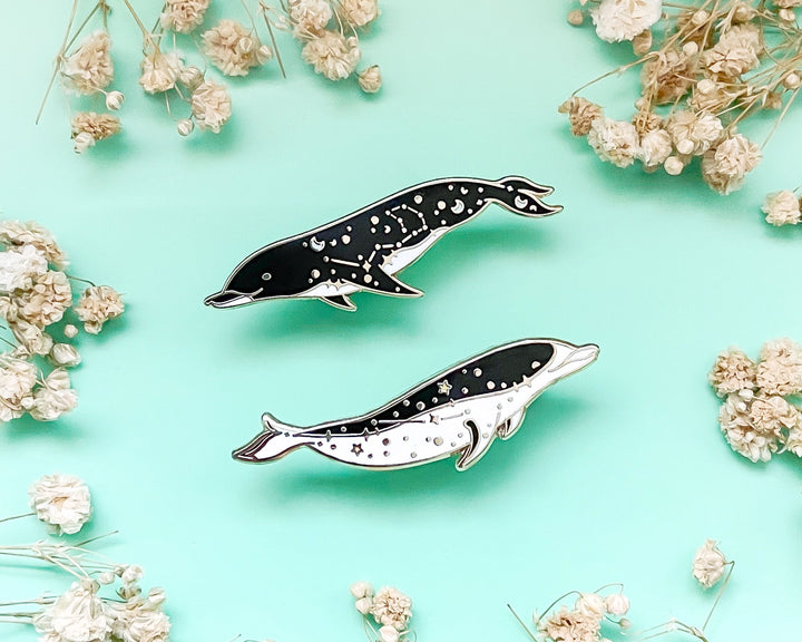 Carina Northern and Pyxis Southern Right Whale Dolphin Enamel Pin Set