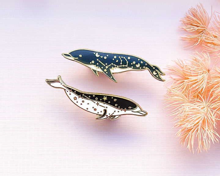 Carina Northern and Pyxis Southern Right Whale Dolphin Enamel Pin Set