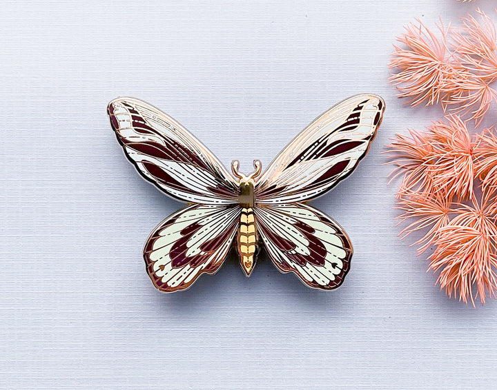 Queen Alexandra's Birdwing (Ornithoptera alexandrae) Butterfly Enamel Pin