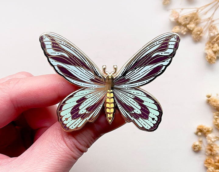 Queen Alexandra's Birdwing (Ornithoptera alexandrae) Butterfly Enamel Pin
