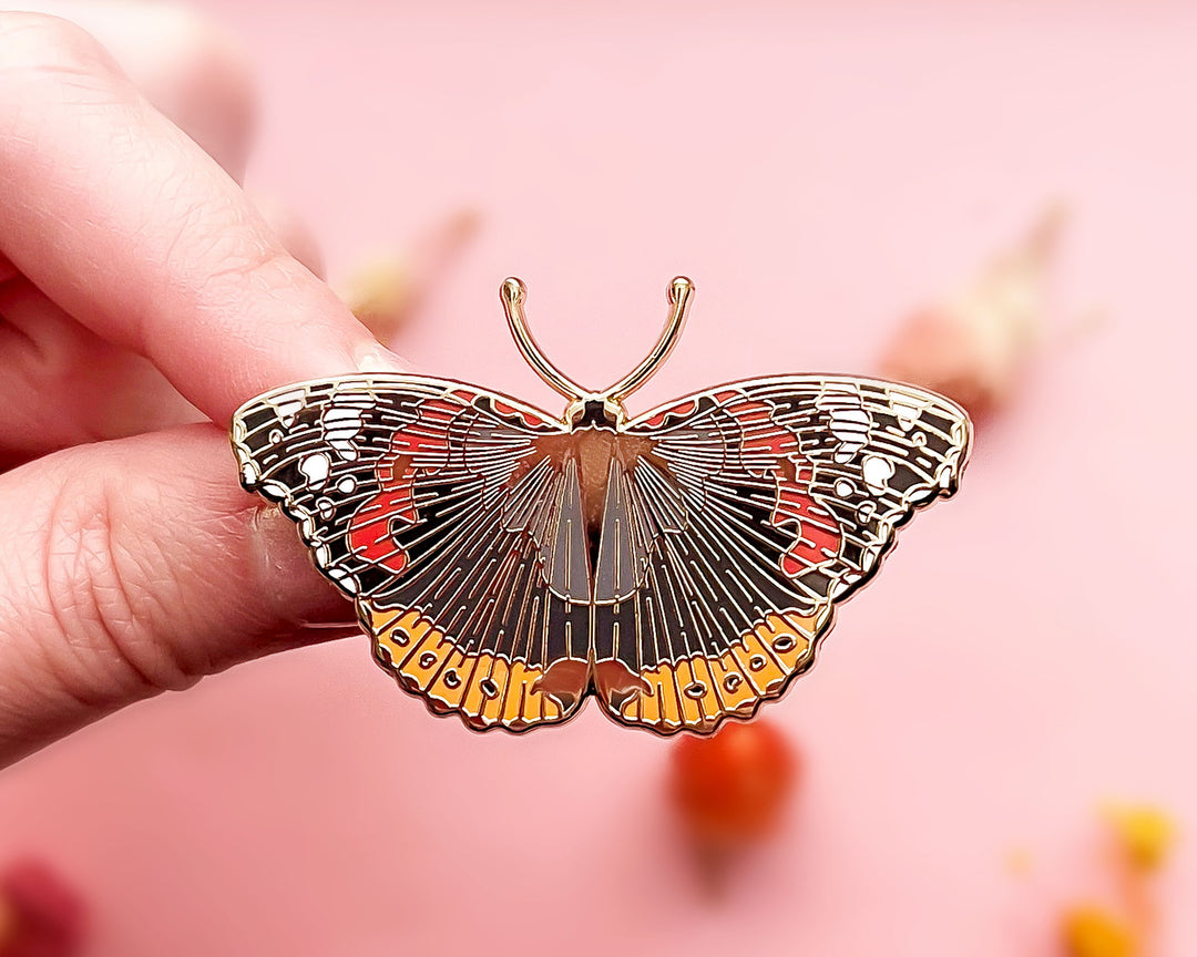 Red Admiral Butterfly (Vanessa atalanta) Enamel Pin