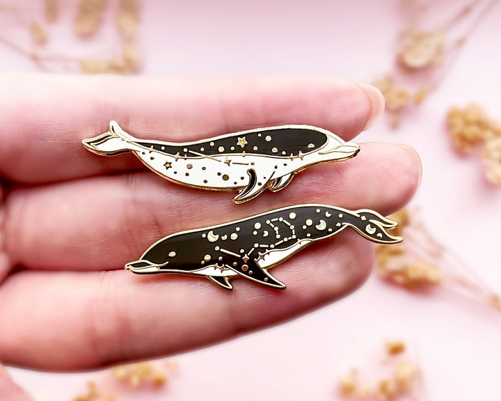 Carina Northern and Pyxis Southern Right Whale Dolphin Enamel Pin Set