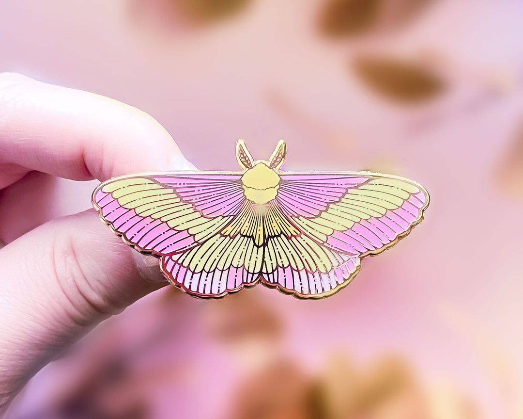 Rosy Maple Moth (Dryocampa rubicunda) Enamel Pin