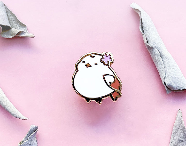 Hana the Sakura Shima Enaga Enamel Pin