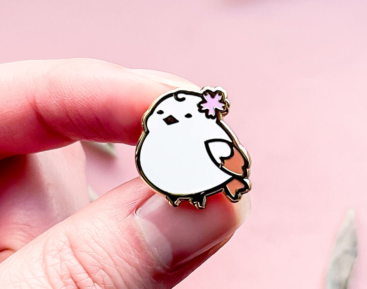 Hana the Sakura Shima Enaga Enamel Pin
