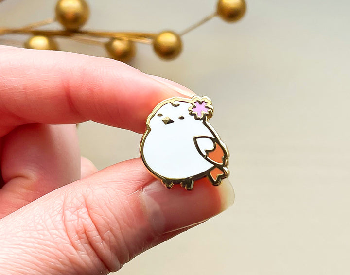 Hana the Sakura Shima Enaga Enamel Pin